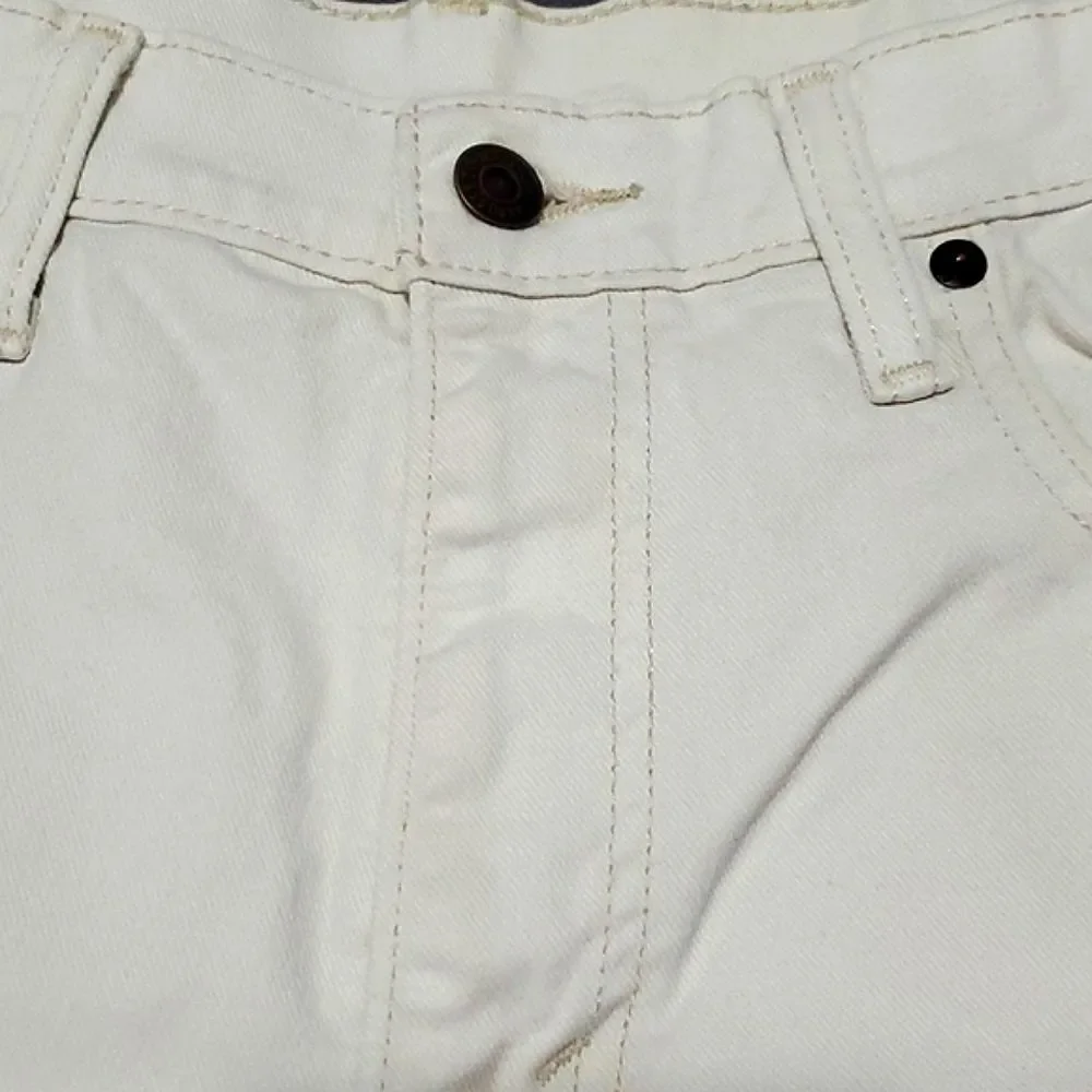 Levi's 569 Off White Loose Fit Straight Classic Preppy Jean Shorts 31